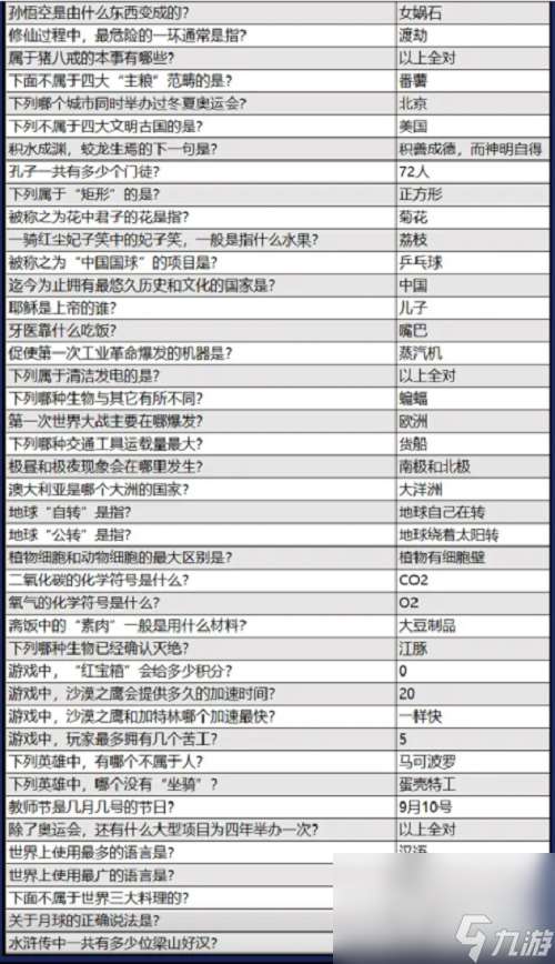 火源战纪益智答题答案大全最新一览