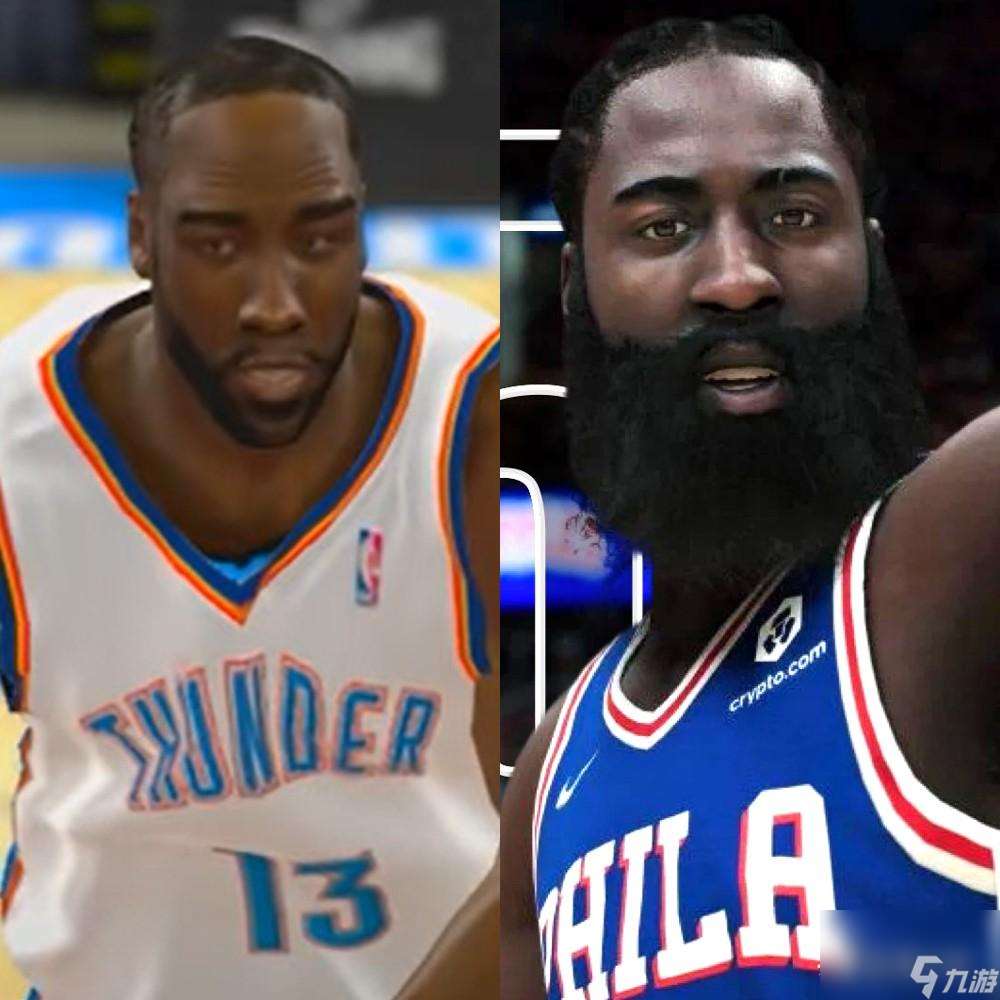 NBA 2K 中的明星（篮球明星模型对比）