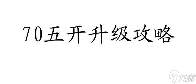 70五开怎么升级攻略 - 专业攻略分享