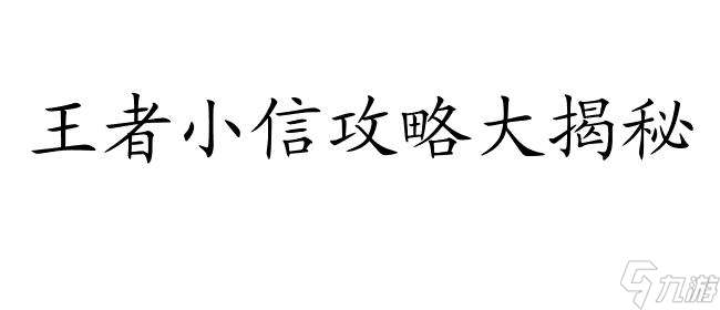 王者小信怎么看攻略