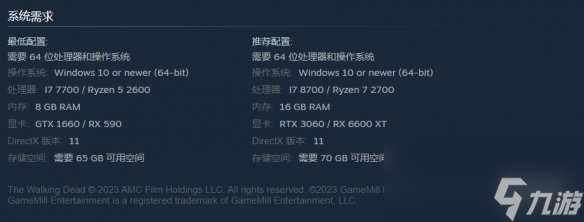《行尸走肉命运》配置要求