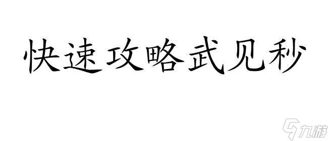 武见秒怎么攻略-攻略技巧、详细步骤和秘籍分享