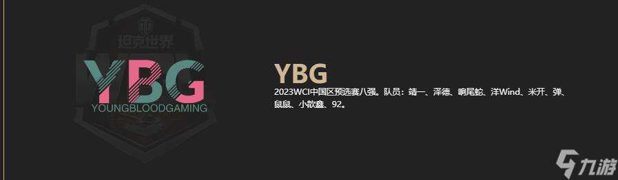 坦克世界YBG队伍介绍