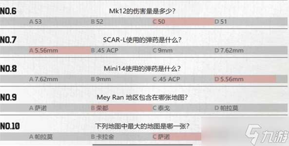 pubg重返故地答题答案大全