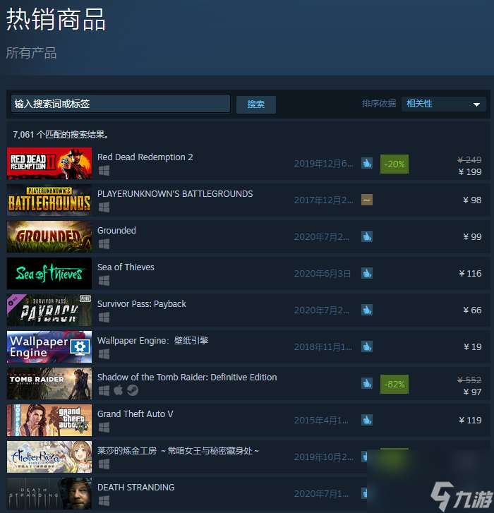 荒野大鏢客2Steam促銷持平史低登國區熱銷榜首