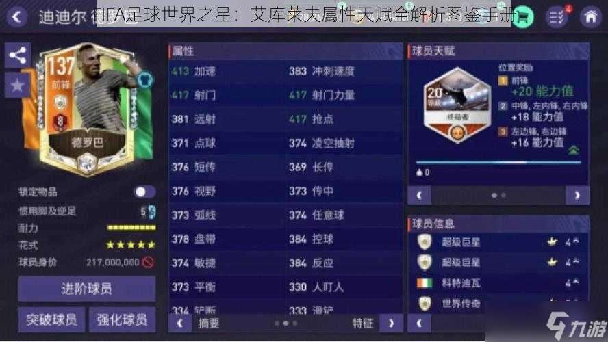 FIFA足球世界之星：艾库莱夫属性天赋全解析图鉴手册