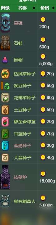 星露谷物語夜市魔法商船出售什么物品