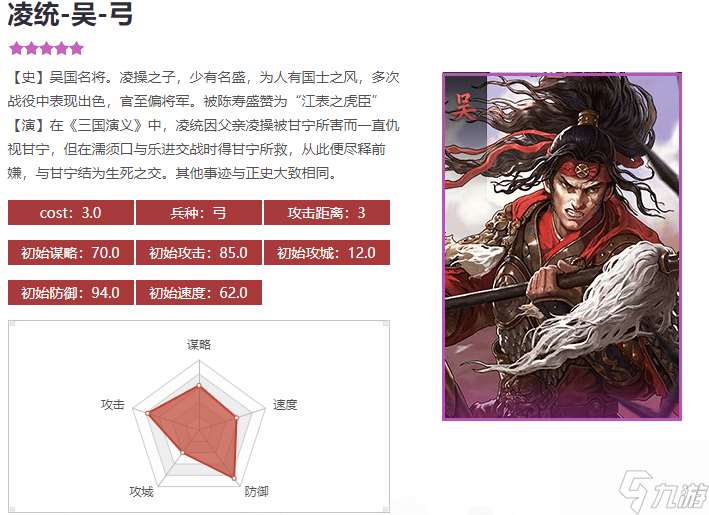 率土之濱五星凌統(tǒng)帶什么戰(zhàn)法