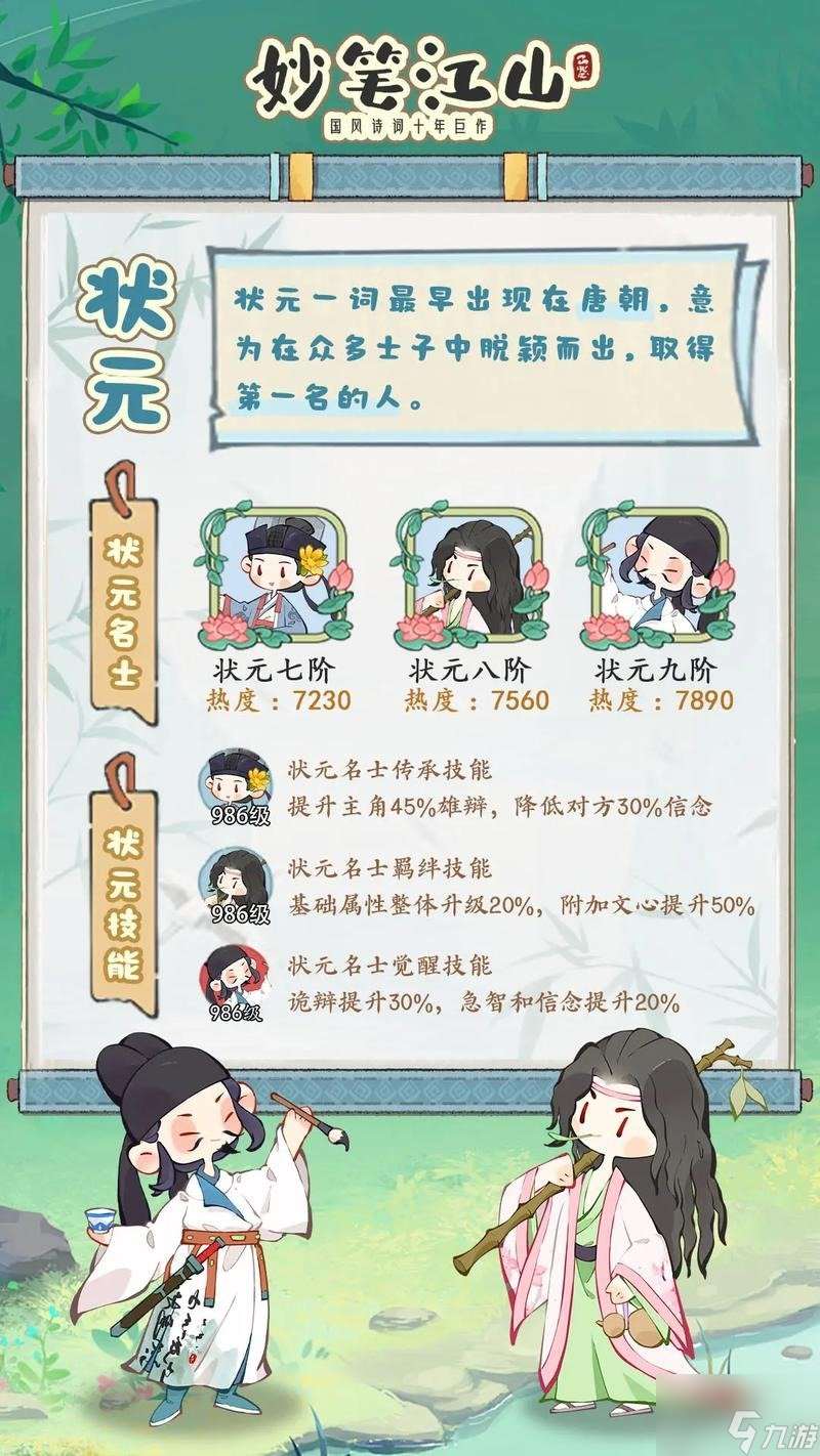 妙筆江山名士選誰 妙筆江山名士搭配 妙筆江山名士陣容