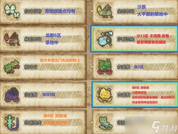 怪物猎人荒野全环境生物收集指南