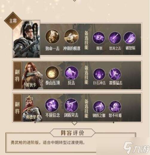 帝國(guó)龍陽(yáng)神將新手槍兵陣容搭配攻略