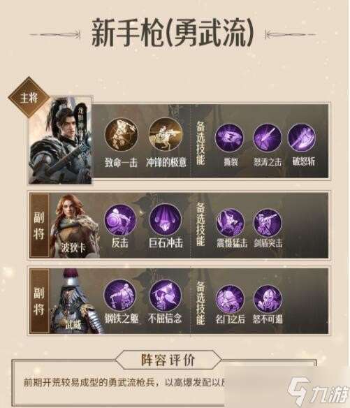 帝國(guó)龍陽(yáng)神將新手槍兵陣容搭配攻略