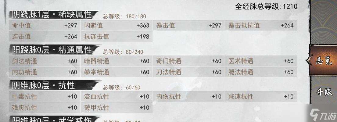 打造完美侠客六脉PK攻略（六脉装备及天赋选择指南）