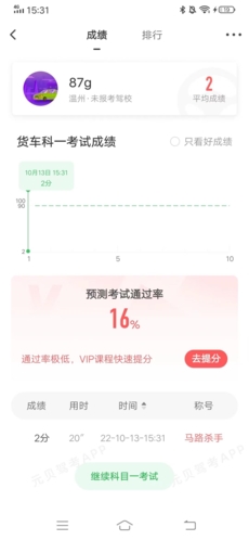 元贝驾考怎么查询成绩2