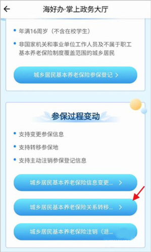 椰城市民云如何转移养老保险3