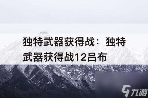 独特武器获取战 独特武器获取战12吕布