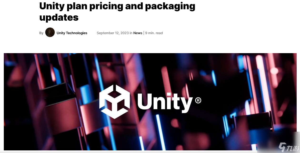 Unity新增“运行费” 达到阈值游戏每次安装收费20美分