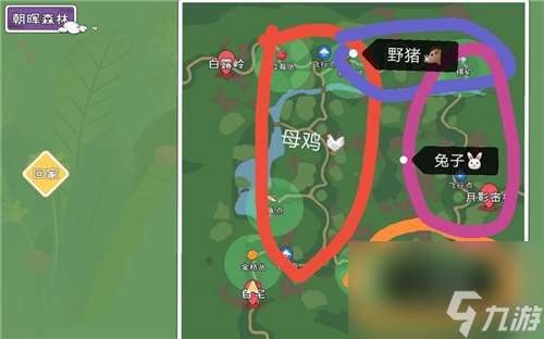 隐藏动物虫点刷新在哪里介绍 小森生活朝晖森林资源分布图