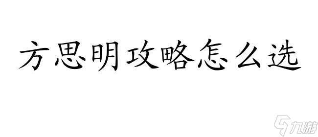 方思明攻略怎么选 - 精确帮助你选择最佳攻略方案