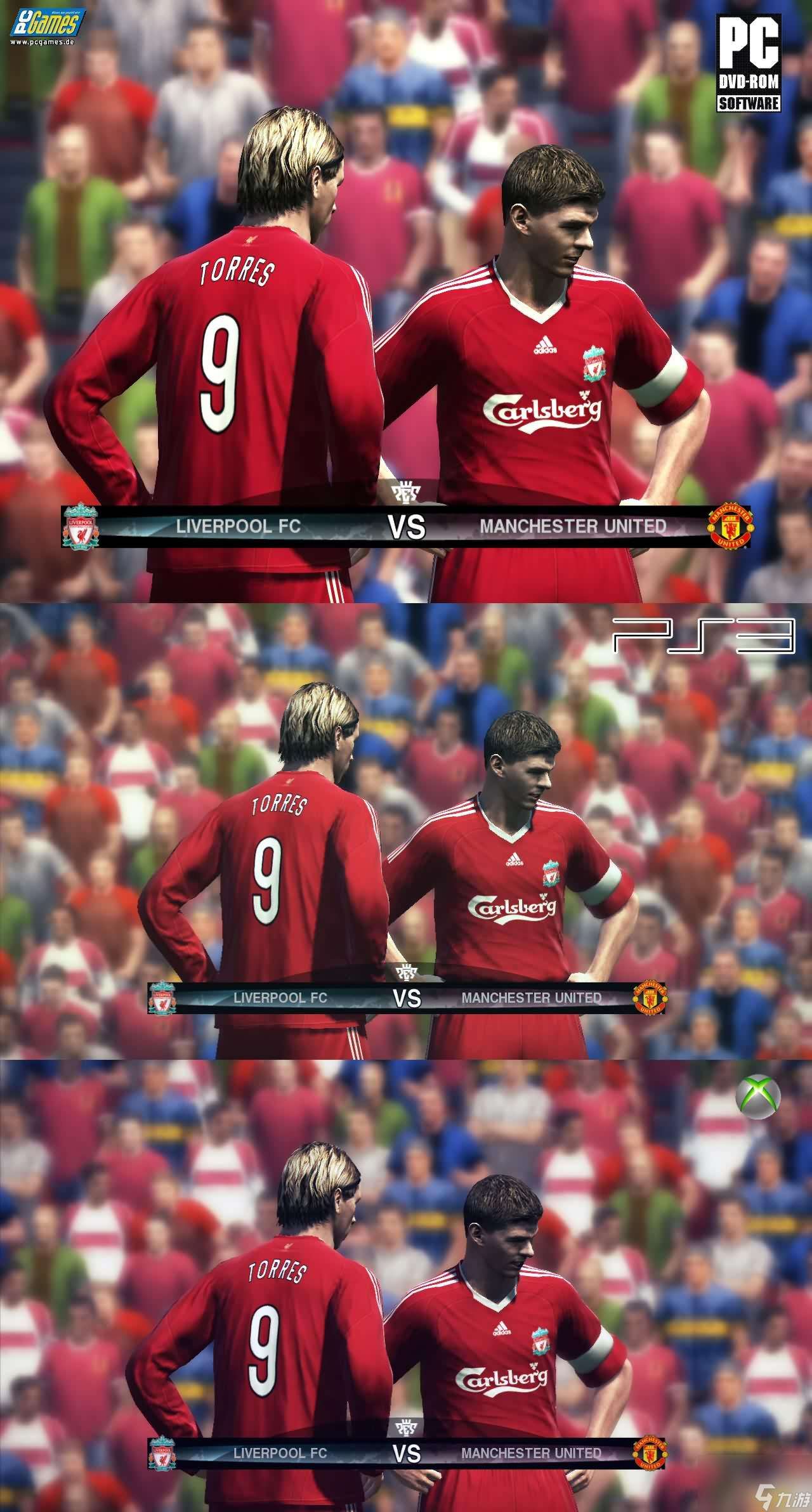 实况足球2010三大平台游戏画质对比