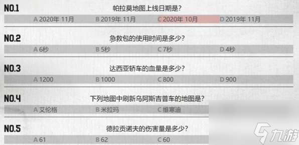 pubg重返故地答题答案大全