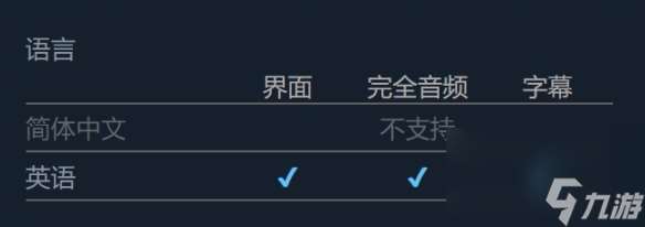 《黑暗心灵》支持语言介绍
