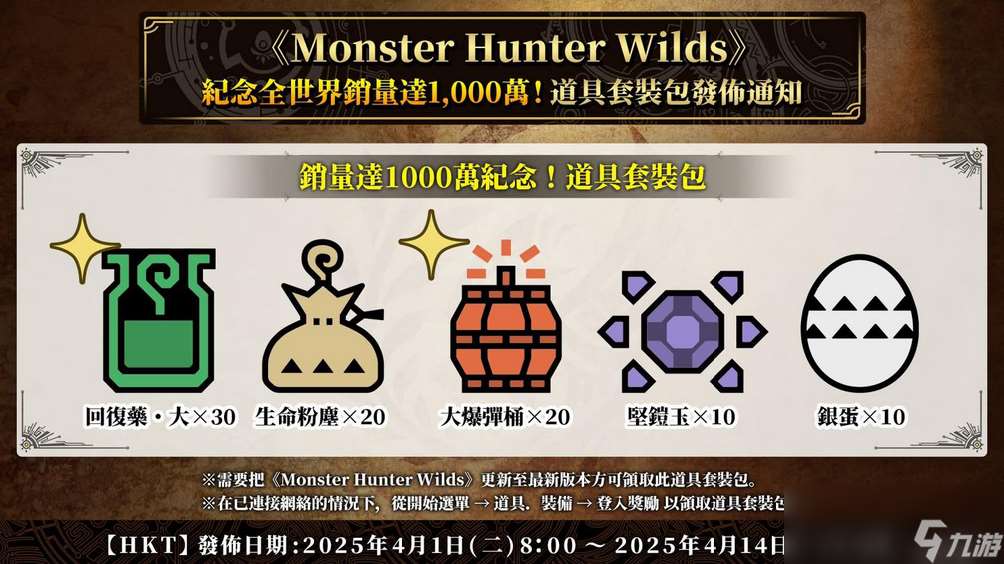 紀念銷量破千萬 《怪物獵人 荒野》玩家可獲免費禮物