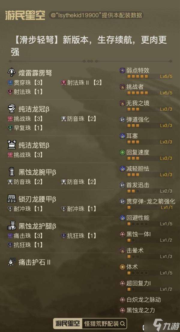 《怪物獵人荒野》1.01版滑步輕弩配裝推薦 1.01版滑步輕弩怎么配裝