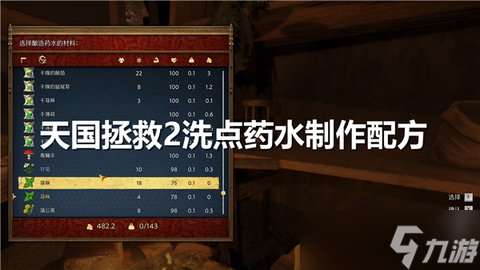 天國拯救2洗點藥水怎么做-天國拯救2重置技能點數(shù)藥劑配方