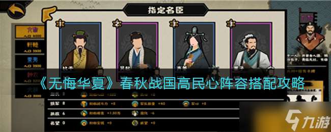 春秋戰國時代高民心英雄搭配攻略